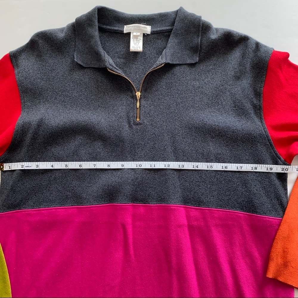 Retro Jones New York Sport Colorblock 1/4 Zip Pullover - Picture 6 of 8